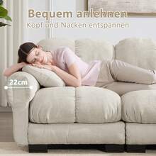 2 Seat Chenille Sofa - L Shape Modular - Light Khaki - 卡其色 2 人座 - 查看 7