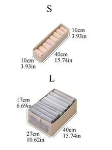 1Pack Fabric Visible Window Cotton Linen Storage Box Wardrobe Storage Bin - Beige - View 2