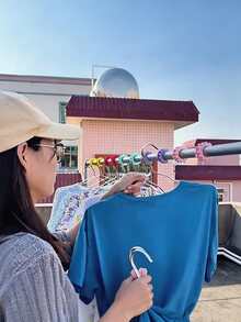 1/6/12pcs Sunflower Shaped Silicone Hanger Clips Fixing Rings, Random Color, Universal Laundry Drying Rack Windproof Fixing Buckle Hanger Support Bracket,Bedroom Room Decor,Back To School - Multicolor - View 3