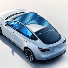 LCARS Car Sunroof Glass Sunshade, Suitable For And Model 3 Roof Sunshade Accessory [Blue Ice Crystal Coating] Heat Insulation Sun Protection UV Protection, Car Roof Sunshade Panel, Car Interior Accessory Suitable For Tesla New And Old Models Optional - Blue Ice Crystal Sunshade for Sunroof - View 6