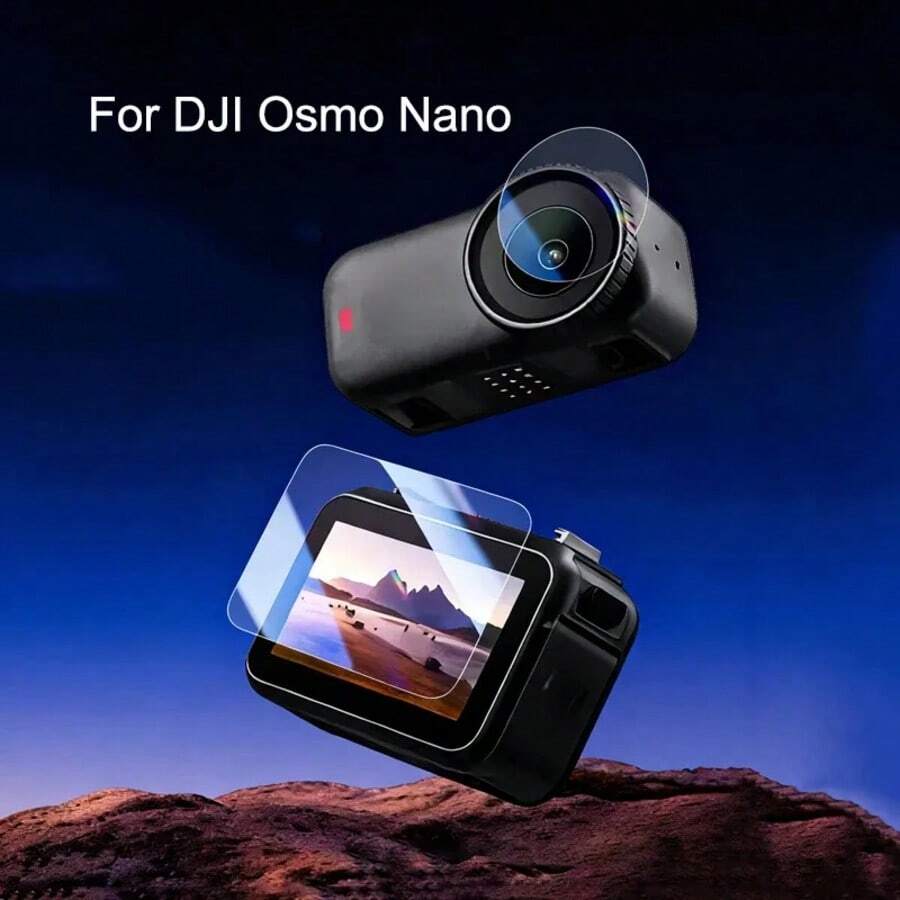 زجاج مقسى بصلابة 9H للشاشة الخلفية وفيلم عدسة ناعم فائق الوضوح ل- D*I Osmo Nano، مجموعة فيلم شفاف مقاوم للخدش بحجم 1.96 بوصة مع أدوات التركيب، إكسسوارات الكاميرا - مشاهدة 1