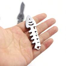 1pc Animal Casual Street Style Stainless Steel Fish Bone Keychain EDC Tool Pocket Knife - A - View 8