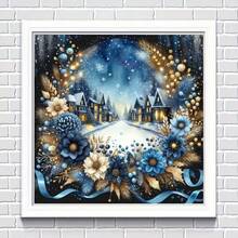 1PC DIY 5D Diamond Painting Kit Christmas Wreath Pattern - Round Full Drill Art Mosaic Craft, Home Wall Decor, Unframed - No Frame - View 3