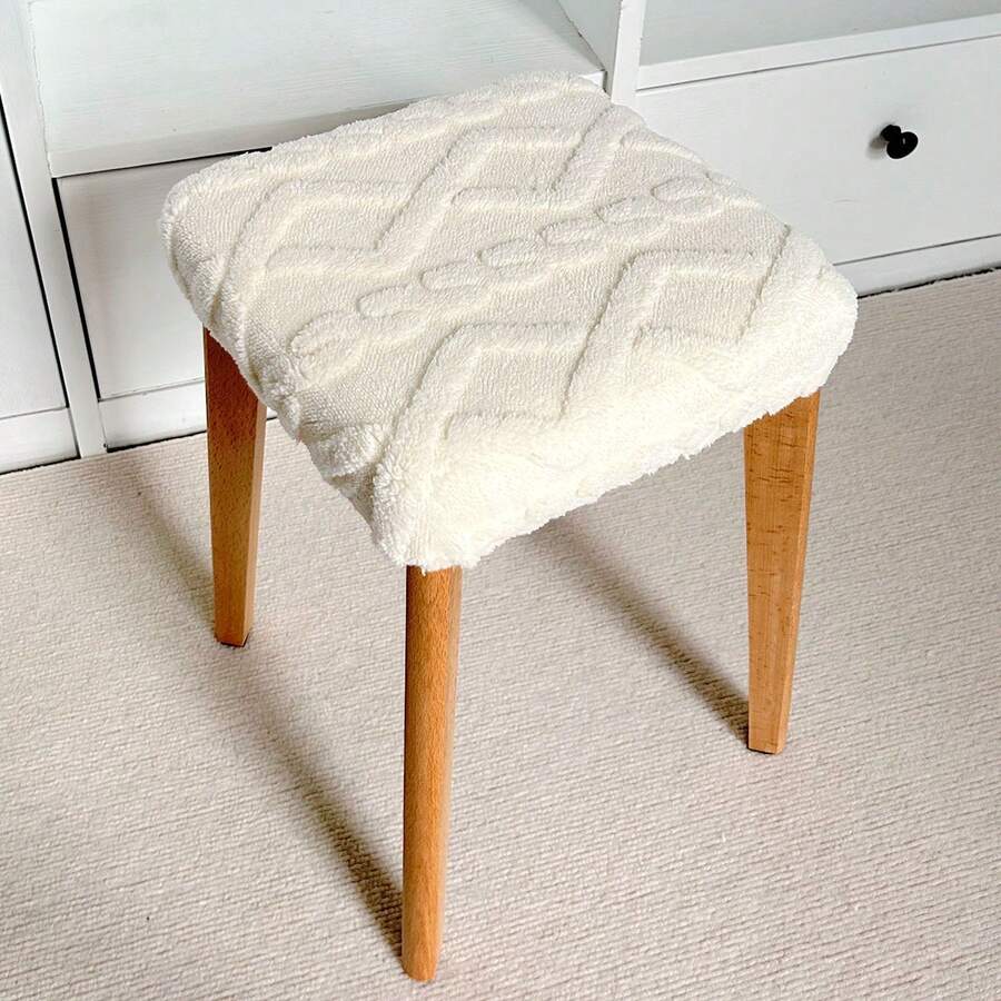 Soft Cotton Velvet Square Stool Cover, Elastic Dust-Proof Vanity Stool Cover - Multicolor - View 1