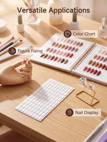 200pcs Double-Sided Adhesive Tape For Nail Art, Suitable For Nail Art Trays, Nail Art Application Tools, Nail Tip Display, Nail Tip Design, No-Trace High-Adhesion Reusable Nail Art Tools - Multicolor - View 9