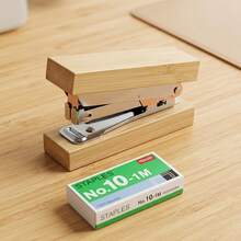 Bamboo Wood Hole Puncher Binding Machine Manual Punch For Office Financial Documents Student DIY Crafts Simple Design Durable Desk Organizer School Office Supplies - A - View 3