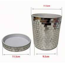 1pc Indoor Decor Disco Flower Pot, Disco Planter, Indoor Plant Succulent Pot, Mirror Vase, Suitable For Indoor And Outdoor Use, Mirror Plastic Flower Pot, Non- - Multi-color - View 6