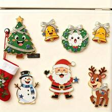 1 Set Christmas Acrylic Refrigerator Magnets, High-Definition Santa Claus, Snowman, Reindeer, Bell Patterns, Suitable For Refrigerator, Car And Store Decoration, Create Holiday Atmosphere - Multicolor - View 5