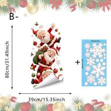 1pc Christmas Stacked Characters Window Sticker, Reusable And Removable Glass Decal, Featuring Santa Claus, Snowman And Reindeer, Suitable For Home Decor, Store Window And Holiday Party Decoration - Multicolor - View 16