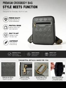 saroxi Tas Selempang Pria, Tas Saku Samping, Tas Bahu, Tas Kecil Multifungsi, Cocok untuk Bepergian, Tas Kasual, Tas Ponsel, Gaya Minimalis, Motif Buaya, Motif Kadal, Hadiah untuk Pria, Pacar, Tas Fashion - MultiWarna - View 4