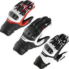 REVIT MOTO Leather Motorcycle Gloves Black White Red Racing Genuine Leather Motorbike Road Racing Team Glove Summer Winter Rider Gloves - Multicolor - View 1