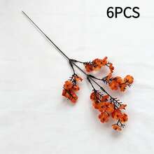 1/3/6 Pcs Artificial Flowers, Gypsophila Bouquet, Suitable For Wedding, Home Decor, Restaurant, Bedroom, Vase, Ornaments, Outdoor Garden, Flower Basket, Valentine's Day Gift Decoration, Party And Gathering, DIY Wreath, Handmade Materials - Burnt Orange - View 7