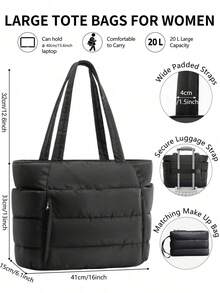 1pc Women's Tote Bag With Multi-Layer Storage, Cup Holder And Pen Holder, Suitable For Daily Home Storage, Daily Commute, Business Travel, Ideal For Holiday Gifts And Short Trips - Multicolor - View 2