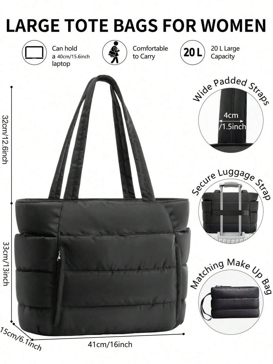 1pc Women's Tote Bag With Multi-Layer Storage, Cup Holder And Pen Holder, Suitable For Daily Home Storage, Daily Commute, Business Travel, Ideal For Holiday Gifts And Short Trips
