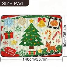 1pc Christmas Decoration Pet Mat, Dog Bed Pad, Home Pet Mat, Cute Cartoon Pet Mat, Pet Resting Pad, Machine Washable, Suitable For All Seasons - Multicolor - View 8