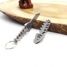 1pc Animal Casual Street Style Stainless Steel Fish Bone Keychain EDC Tool Pocket Knife - A - View 7