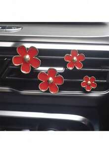 4pcs Car Air Vent Fragrance Clip, Floral Scented Decor Clip For Car Interior - A - View 6