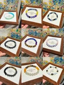 9-In-1 Magic Crystal Elastic Bracelet, Unisex, Symbolizing Peace, Wealth, Prosperity, Good Luck, Love And Protection, Crystal Beads Bring Optimism, Positivity And Confidence, Perfect Gift For Halloween, Christmas, Party, Birthday And Daily Wear - Multicolor - View 12