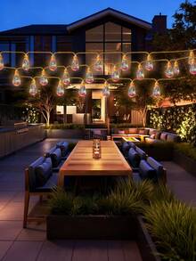 16 LED Solar Powered Rope Papaya String Lights, Garden Decoration Fairy Lights, IP44 Waterproof, 8 Lighting Modes, Suitable For Garden, Patio, Pergola, Yard, Porch, Gazebo, Backyard, Christmas, Halloween And Holiday Decoration - Hemp Rope Papaya - View 8