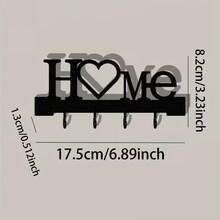 1pc Home Love Shaped Key Holder Wall-Mounted Entryway Organizer With Hooks, Wall-Mounted Storage Rack, Includes Screws, Requires Drilling, Suitable For Home Decor, Living Room Decor And Housewarming Gift - Multicolor - View 7
