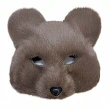 1pc Animal Bear Mask, Plush Realistic Bear Mask, Polyester Fiber, Animal Costume Party Mask, Party, Halloween - Multicolor - View 10