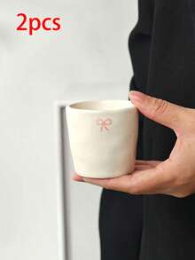 1/3/6 Stücke Schleife Keramik Kaffeetassen, europäischer minimalistischer Keramiktassen, handgehaltene Tassen, Espressotassen, Latte Kaffeetassen, Wassertassen, Party Nachmittagstee Tassen, Keramiktassen, Safttassen, Geschenktassen - mehrfarbig - Übersicht 19