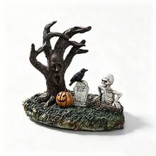 1pc Halloween Dead Tree Resin Figurine, Dark Gothic Style Halloween Scene Decor, Recreating Mysterious Quiet Desolate Cemetery Landscape, Designed For Men, Women And Teenagers Seeking Unique Atmosphere, Perfect For Home Decor, Collection And Holiday Display, Long-Lasting Fine Texture - Multicolor - View 7
