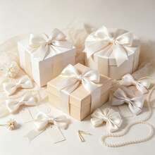 0.6‑5cm Multi-Size White Single-Sided Satin Ribbon, 10 Yards Per Roll High-Density Smooth Ribbon, Suitable For DIY Crafts, Gift Boxes, Floral Arrangements, Hair Accessories, Wedding Decorations - White - View 2