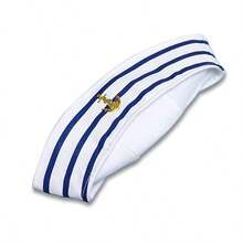 4pcs Classic Striped Sailor Hat With Gold Anchor, Unisex Adult Navy Style Costume Accessory, Suitable For Theme Party, Beach Gathering, Stage Performance, Halloween Cosplay, Vacation Photo Atmosphere Decorative Hat - Striped Hat - View 4