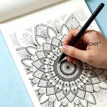 1 Adult Zen Doodle Coloring Book For Stress Relief And Healing, Tracing And Line Drawing, Multi-Theme Detailed Line Art Coloring Book, /Bird/Mountain & Flower/Mandala Pattern/European Street And Other Themes, Line Art Coloring Book, Artistic Line Drawing Practice Book, 24 Different Themes, 24 Pages, Suitable As Christmas/Halloween Gift - Multiple Styles - View 7