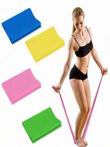 3pcs/1pc Multicolor Latex Fitness Resistance Bands, Elastic Yoga Stretching Straps, Suitable For Leg, Hip, Arm Shaping, Portable Home Gym Workout Sports Bands - Multicolor - View 4