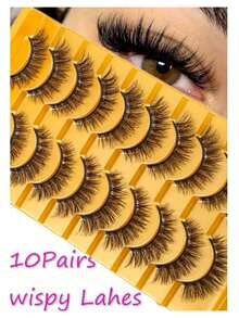 10 Pairs Eyelash Extension Cross Type 15mm False Eyelashes - Black - View 1