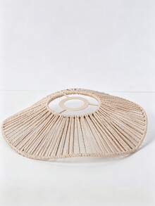 Handmade Bohemian Country Style Woven Lampshade - Ruffle Edge Vine Design Ceiling Light Shade, Suitable For Dining Room, Modern Farmhouse Vintage Lighting Fixture (Bulb Not Included) - Boho Rustic Style - View 3