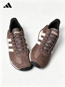 Adidas Sepatu sneakers RUNVISTA wanita terbaru, sneakers chunky retro, sepatu kasual low-top. - Coffee Brown - View 3