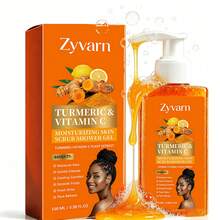 Turmeric & Vitamin C Exfoliating Body Wash With Orange Extract, Moisturizing Scrub Shower Gel, Gentle Cleansing For Smooth & Bright Skin, 100ml - Citrus - View 1
