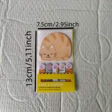 1pc Cute Cat Theme Sticky Notes - Cartoon Animal Design, Perfect Holiday Gift, School And Office Supplies, Gift Packaging - one-size - View 5
