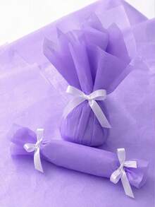 10/20/25/50 Sheets Purple Patterned Tissue Paper, Suitable For DIY Crafts, Party Gifts, Bouquet Wrapping, Clothing Packaging And Birthday Gift Decoration - Purple - View 3
