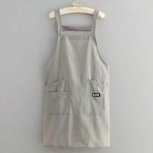 Lightweight Breathable Water-Resistant Kitchen Apron, Sleeveless Shoulder Strap Bib Apron With 2 Pockets, Minimalist Household Work Apron For Cooking & Cleaning - A - View 6