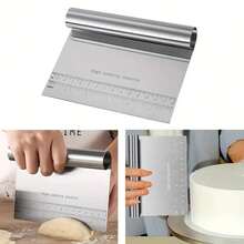 VQ3E Rasqueta Cortador De Masa Acero Inoxidable Para Pan Y Pizza, Espátula Multiusos Fácil De Limpiar 15x11cm EGR7 - Ver 2