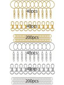 70/140/280/560pcs Keychain Making Material Set - 40 Swivel Clasps, 10 Key Rings, 50 Open Rings, DIY Keychain Craft Tools (Gold/Silver) - Multicolor - View 13
