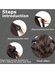 12pcs Self-Adhesive Hair Rollers + 12pcs Hair Clips, Heatless Curling Tools, Self-Adhesive DIY Bangs Volumizing Styling Tools - Multicolor - View 6