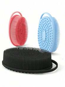 2-In-1 Bath Brush, Soft Silicone Bath Massager, Suitable For Men And Women - Multi-Functional Design, Can Be Used As Body Exfoliator/Massager And Makeup Brush Cleaner - Easy To Lather, Enjoy Bath Time Easily, Mold-Resistant And Odor-Resistant - Multicolor - View 4