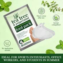 Rozino 4 buah Masker Kaki Pelembap Mendalam Tea Tree & Mint. Aroma Tea Tree & Mint, Menyegarkan dan Nyaman di Kaki. Melembapkan secara mendalam, menenangkan kaki yang kering dan kasar. Melembutkan dan menutrisi, memperbaiki kekeringan dan pengelupasan. Dikemas individual 60g, bersih dan higienis. Perawatan SPA Kaki di Rumah, Mudah Digunakan - View 3