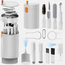 Kit de limpieza multifuncional 20 en 1, limpiador de teclado, pluma limpiadora para audífonos, cepillo para PC, laptop, teléfono, auriculares, cámara y - A - Ver 1