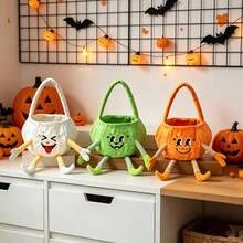 2026 New Four-Limbed Ghost Plush Candy Bag, 3D Limb Design, Fun Shaped Halloween Trick Or Treat Bag - Multicolor - View 4