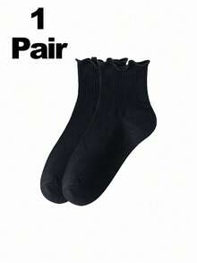 1/3/6 Pairs Rolled Edge Thin Socks, Cute & Fashionable Women's Rolled Edge Socks, Suitable For Spring And Autumn - Multicolor - View 4