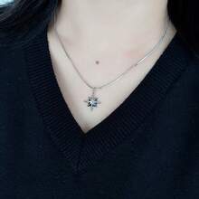2pcs/Set Fashion Punk Minimalist Versatile Silver Stainless Steel Chain Eight-Pointed Star Pendant Short Necklace Choker Men's Accessory Decoration Suitable For Daily Wear - Silver - View 5