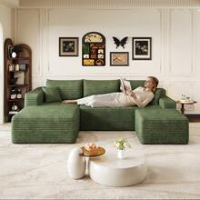 L Shape Cloud Sofa Green – Easy Assembly - 綠色 4 座 - 查看 2