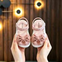 Girls' Fashion Sunny Sandals, Korean Style Hook & Loop, Lightweight Non-Slip Soft Sole Princess Shoes For Daily Wear And Outings - Pink - View 3
