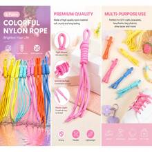 20/15/10/5/1pc Handmade Woven Colorful Nylon Rope Knot Keychain, Phone Charm, Bag Pendant - Fashion Wrist Strap Keychain With Carabiner, Woven Lanyard Suitable For Keys, Bag Charms, Key Rings, Wallet Decoration And Car Accessories, Random Color - Colored Nylon Rope - View 4